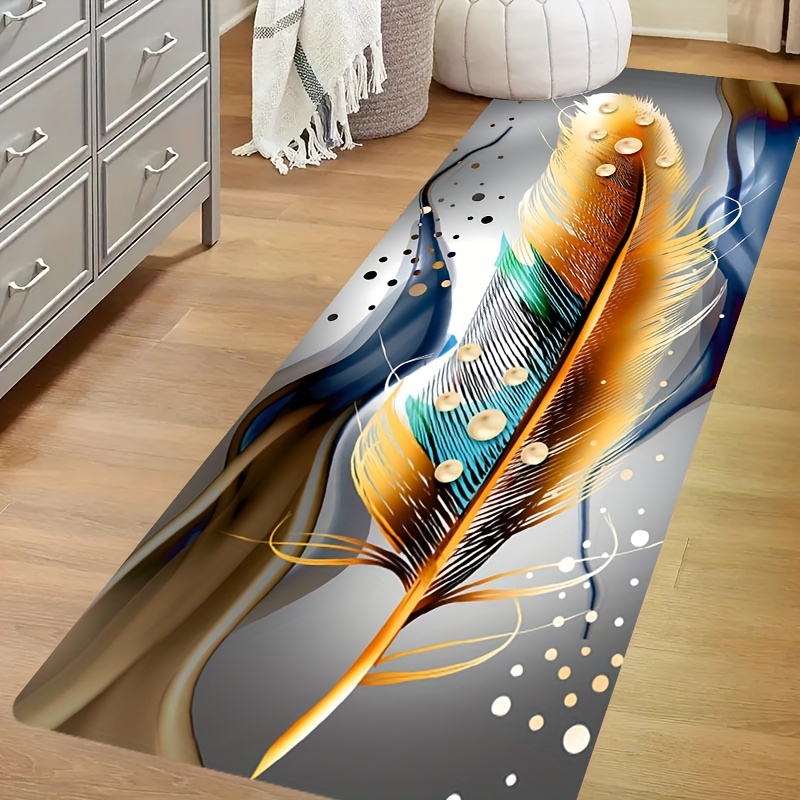 Wholesale Commercial Printing - Длинный коврик с абстрактным принтом перьев,